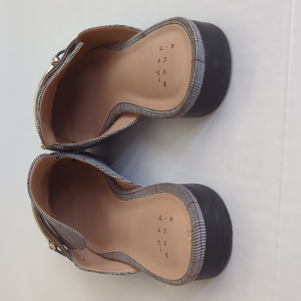 A New Day Plaid Slip-On Mules Flats 8 Gray - Picture 13 of 16